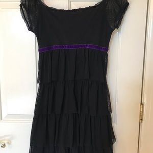 Betsey Johnson Black Ruffle Cocktail Dress